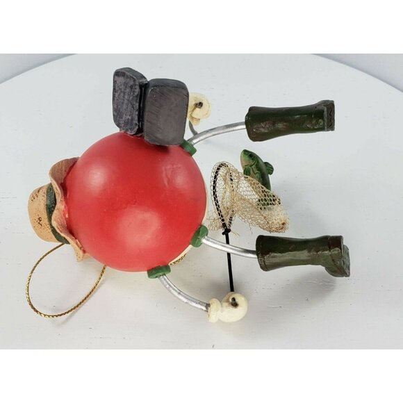 Anthropomorphic Fishing Bobber Catching Fish Ornament Net Fishing Pole Christmas - Picture 4 of 5